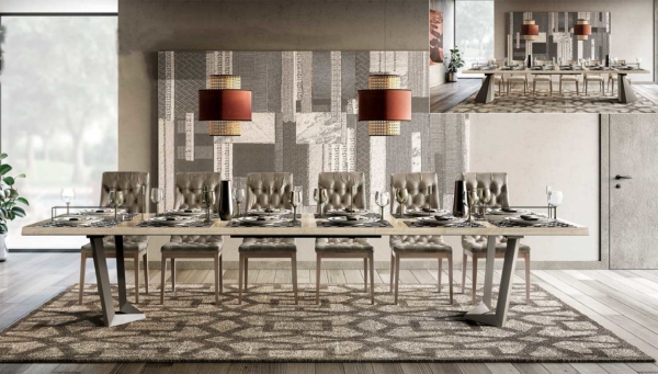 τραπέζι luxury ιταλικό με δυνατότητα τοποθέτησεις τεσσάρων προεκτάσεων