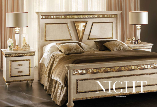 luxury μπεζ χρυσό κρεβάτι